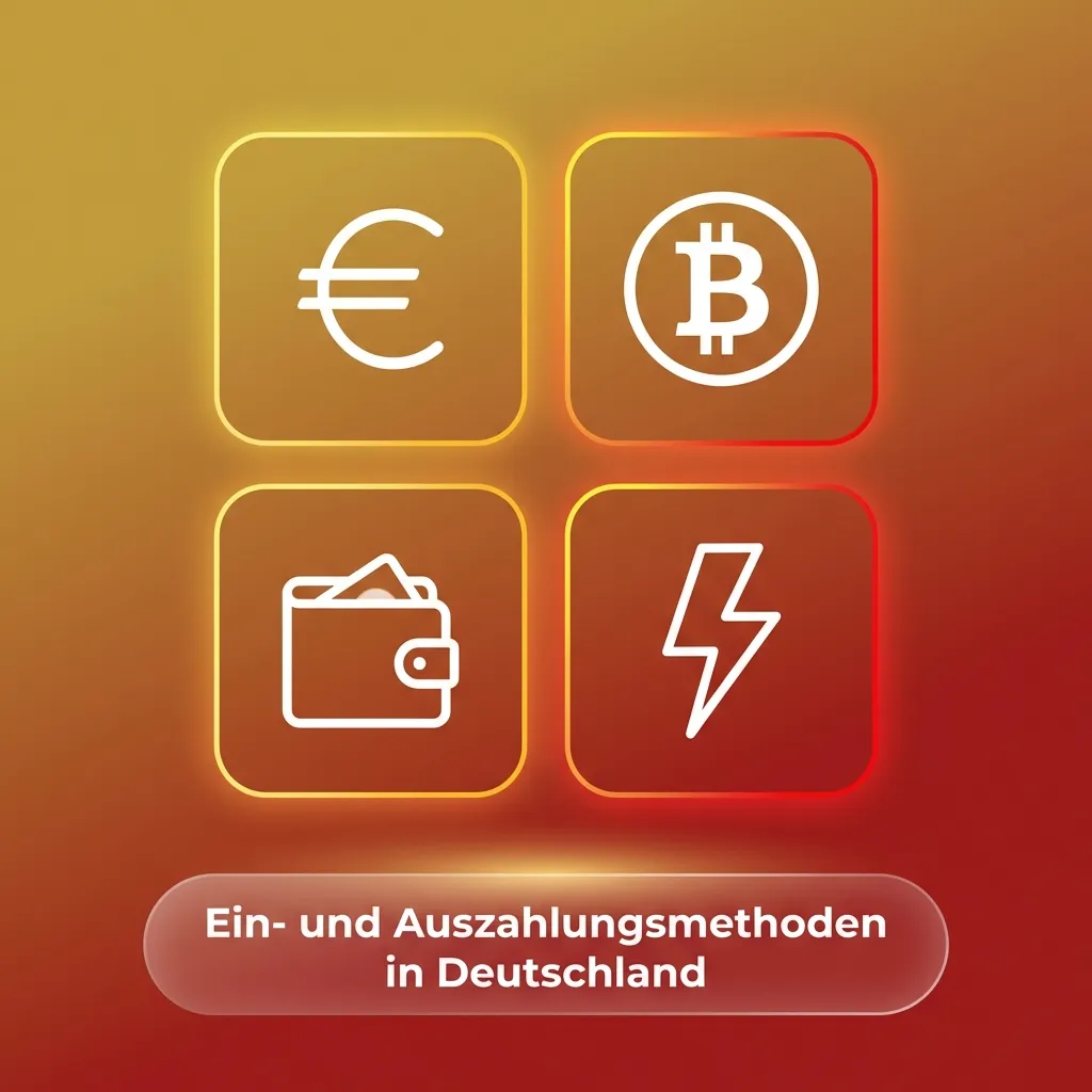 Logos von PayPal, Klarna, Visa, Mastercard & Co. vor deutscher Flagge und Euro-Symbol für Casino-Ein- und Auszahlungen