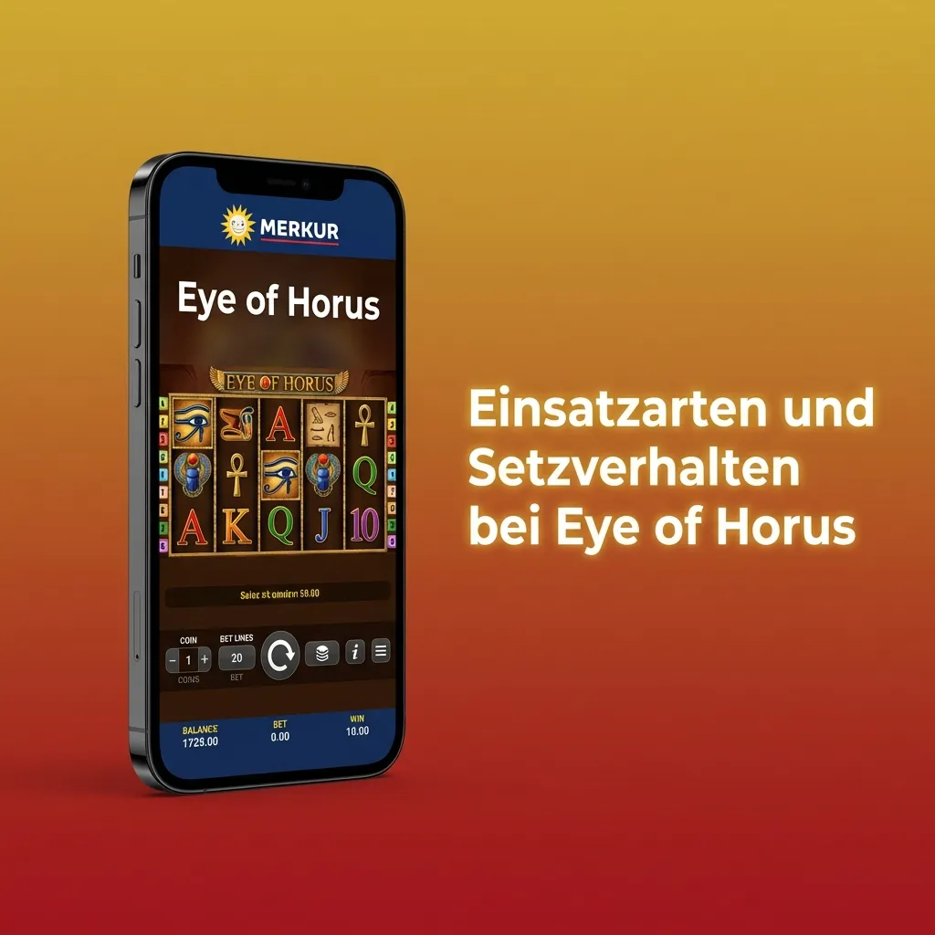 Infografik zu Einsatzstrategien beim Eye of Horus Slot: konservatives, moderates und aggressives Setzverhalten