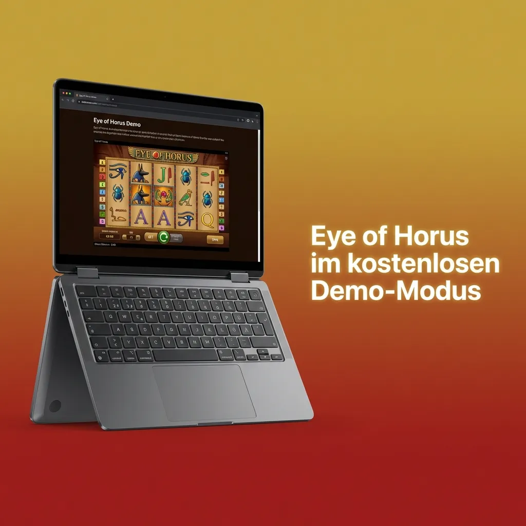 Eye of Horus Slot im kostenlosen Demo-Modus mit ägyptischen Symbolen und virtuellem Guthaben auf Desktopbildschirm
