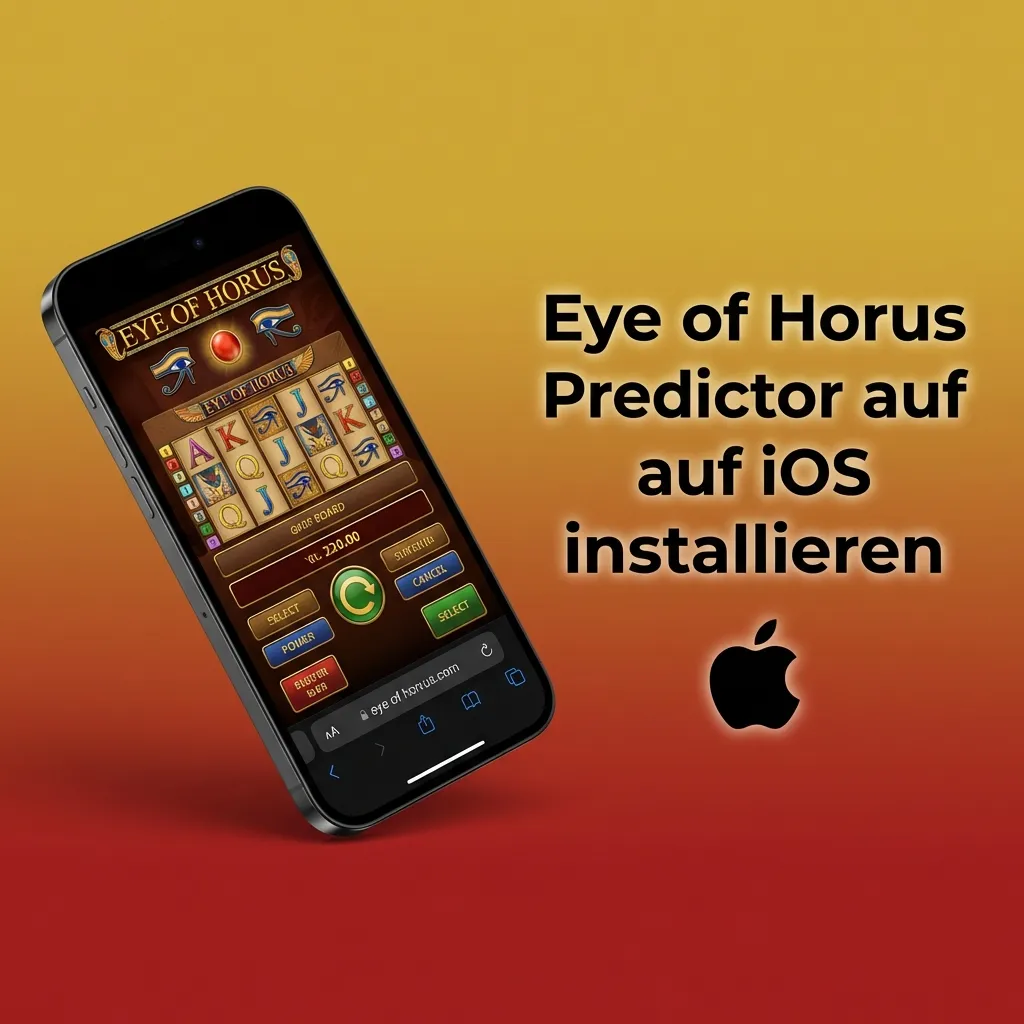 iPhone mit Safari-Browser und Warnhinweis zur riskanten Installation einer inoffiziellen Eye of Horus Predictor iOS-App