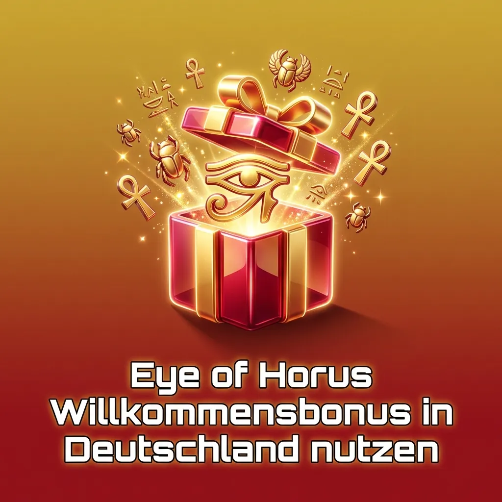 Eye of Horus Slot-Symbol auf Smartphone mit Hinweis auf 200% Willkommensbonus bis 100€ plus 80 Freispiele