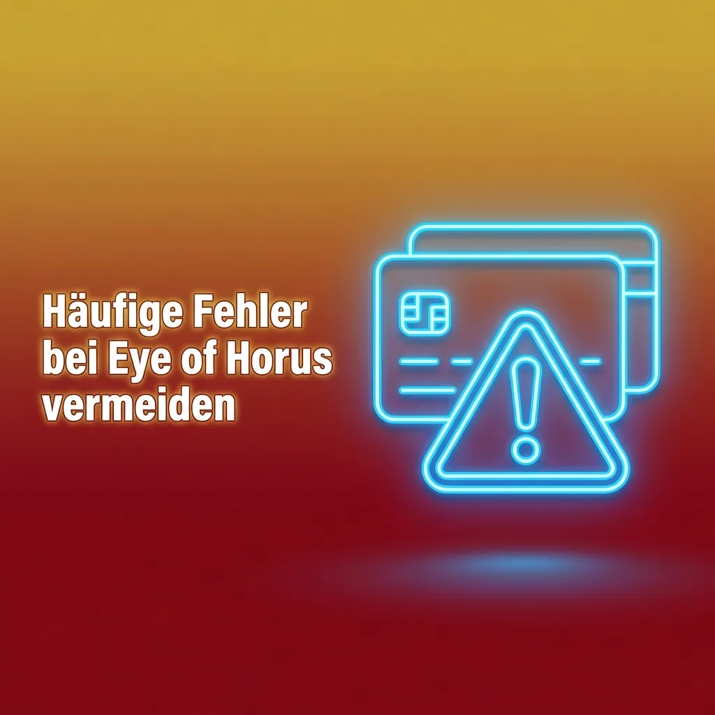 Grafik zu „Häufige Fehler bei Eye of Horus“ mit Tipps zu Einsätzen, Regeln, Bonusbedingungen und verantwortungsvollem Spiel