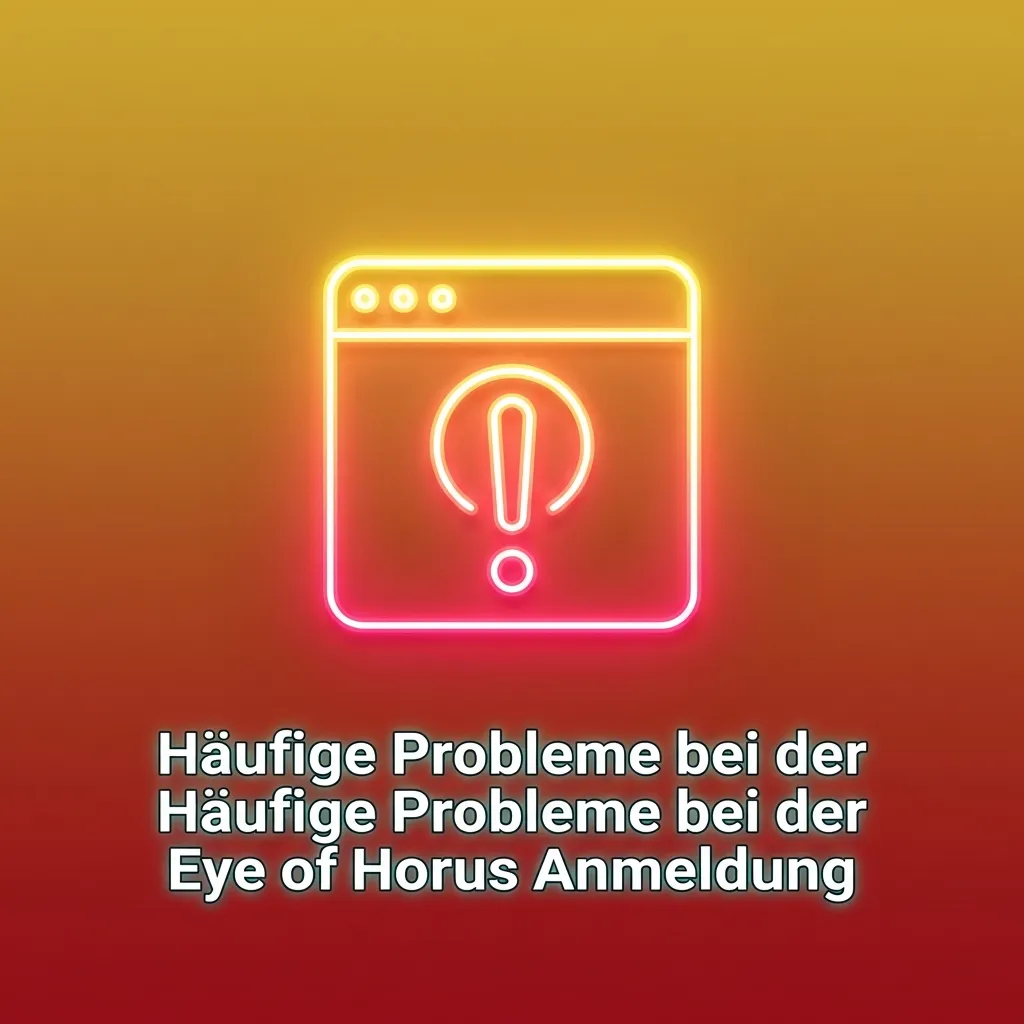 Grafik mit Liste häufiger Probleme und Lösungen bei der Eye of Horus Online-Registrierung in deutscher Sprache
