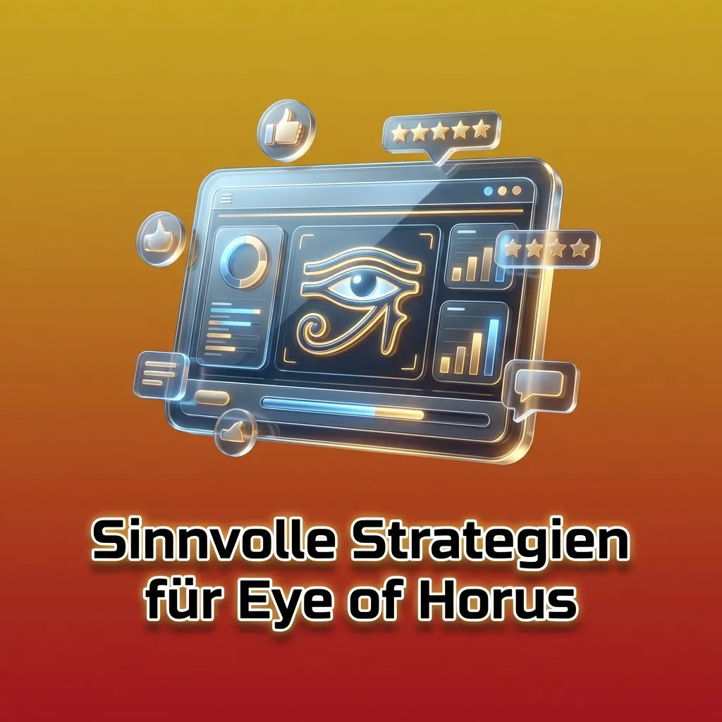 Grafik mit Tipps zu Eye of Horus: kleine Einsätze, Demoversion testen, Auszahlungsgrenzen und Risikolimit festlegen